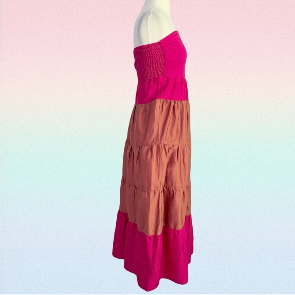 Forever 21 Strapless Pink and Red Tiered Dress - Picture 6 of 12